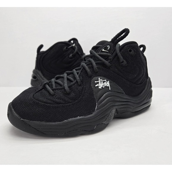 Nike Stussy x Air Penny 2 Black Sneakers Mens Size 8.5 DQ5674-001 - Picture 1 of 9